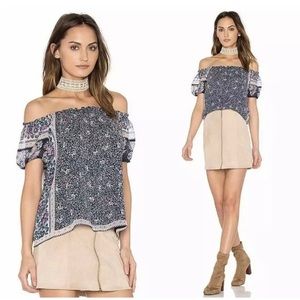 Joie Tinashe Silk Off-the-shoulder Floral Blouse NWT